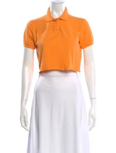 Pre-owned Ferragamo Short Sleeve Polo In Orange