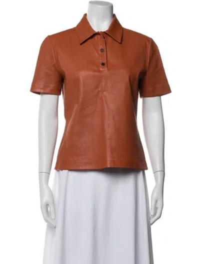 Pre-owned Ferragamo Short Sleeve Polo In Orange