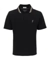 Ferragamo Embroidered-logo Polo Shirt In Black