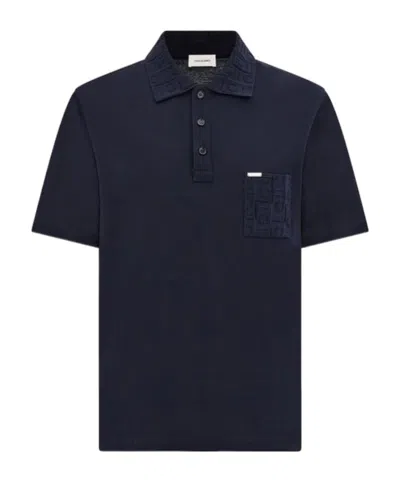 Ferragamo Short-sleeved Polo Shirt In Blue