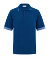 Ferragamo Polo Shirt With Contrasting Sleeve Detail In Blue