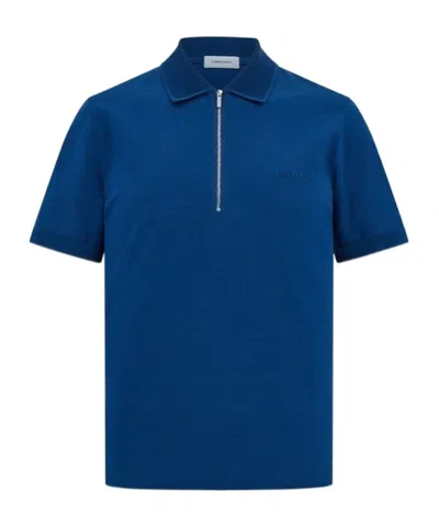 Ferragamo Short-sleeved Polo Shirt In Blue
