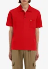 Ferragamo V-neck Polo With Jacquard Pocket Detail