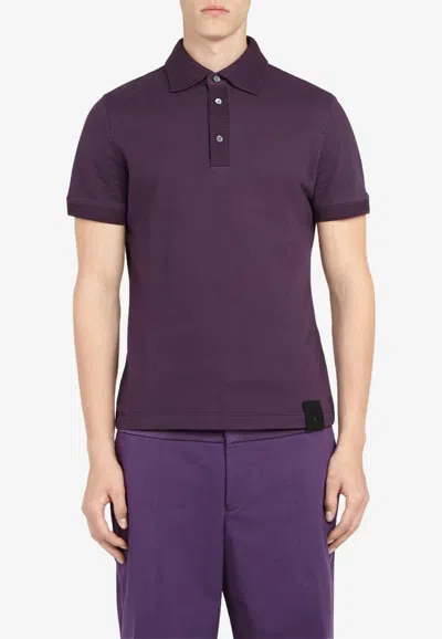 Ferragamo Short-sleeved Polo T-shirt In Purple
