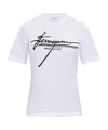 Ferragamo T-shirt With Signature Detail In White