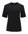 Ferragamo Cotton And Silk Blend T-shirt In Black