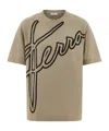 Ferragamo Logo Signature Short-sleeved T-shirt In Sand/black
