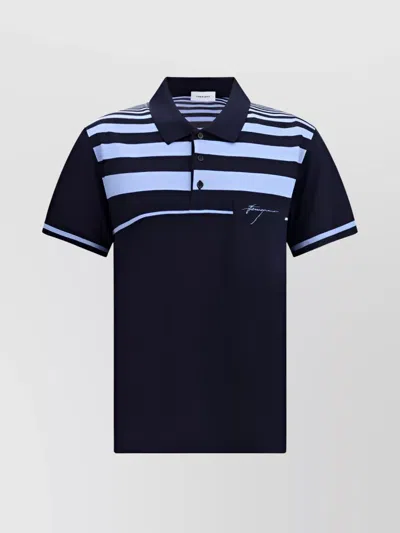 Ferragamo Short Sleeves Polo Shirt In Blue