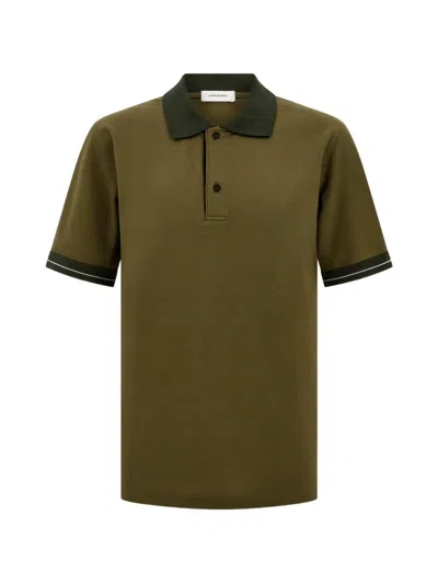 Ferragamo Short Sleeve Polo Shirt In Green