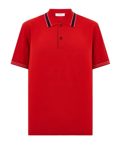 Ferragamo Short-sleeved Polo Shirt In Red