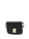 Ferragamo Black Leather Small Fiamma Crossbody Bag
