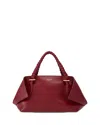 Ferragamo The Scarf Leather Top-handle Bag In Borgogna