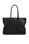 Ferragamo Large Star Hammered Leather Tote Bag In Castagneto Nero