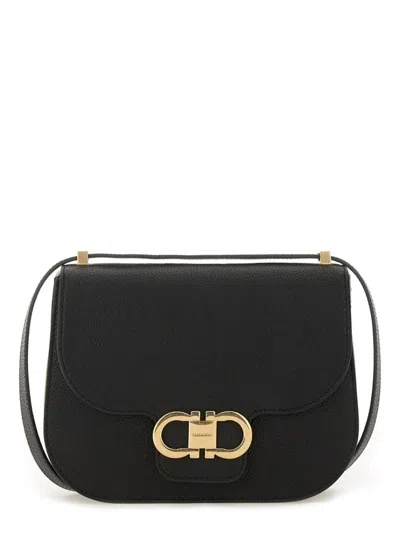 Ferragamo Shoulder Bag Double Hooks In Black