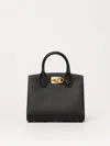 Ferragamo Studio Box Mini Leather Top-handle Bag In Black