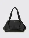 Ferragamo The Scarf Bag Black Shoulder Bag With Braided Handles And Folded Corners In Leather Woman