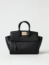 Ferragamo The Studio Soft Small Leather Top-handle Bag In Black
