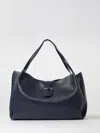 Ferragamo Medium Flap Leather Tote In Black