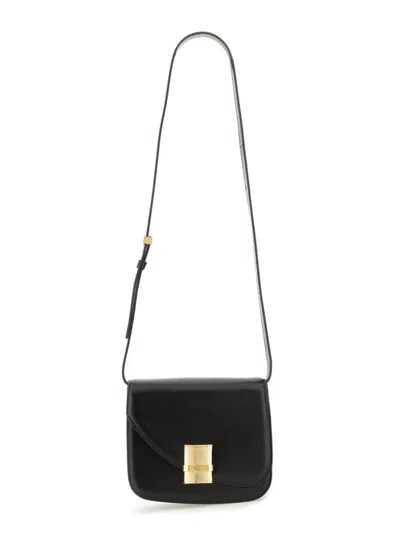 Ferragamo Shoulder Bag Adjustable Strap Gold Tone Hardware In Black