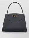 Ferragamo Shoulder Bag Gold Tone Hardware Top Handle In Black