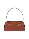 Ferragamo Hug East-west Small Leather Shoulder Bag In Brown