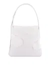 Ferragamo Shoulder Bag In Leather And Canvas With Cut-out Details In White