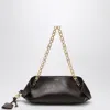 Ferragamo Xs Scarf Leather Chain Shoulder Bag In Brown