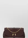 Ferragamo Shoulder Bag With Chain Strap And Gold-tone Hardware In Brown