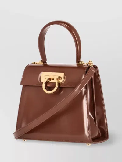 Ferragamo Shoulder Bag With Detachable Strap And Top Handle