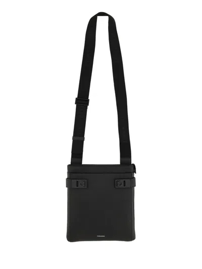 Ferragamo Shoulder Bag With Logo In Black