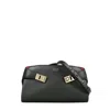 Ferragamo Small Structured Shoulder Bag With Adjustable Strap In Black