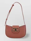 Ferragamo Shoulder Bag With Textured Finish And Adjustable Strap