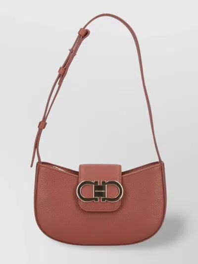 Ferragamo Shoulder Bag With Textured Finish And Adjustable Strap