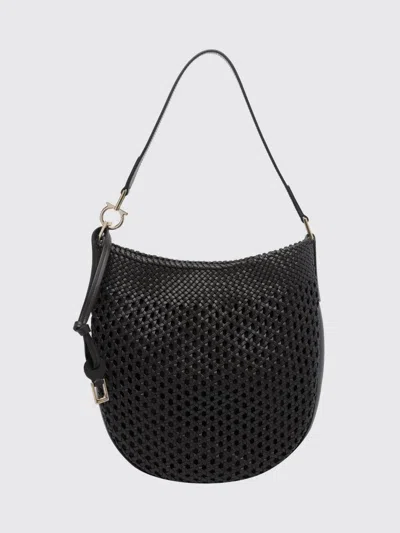 Ferragamo Shoulder Bag Woman Color Brown In Black