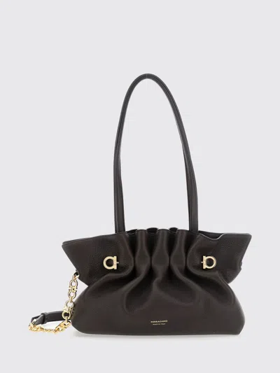 Ferragamo Shoulder Bag Woman Color Brown In Pink