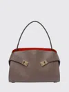 Ferragamo Shoulder Bag Gold Tone Hardware Top Handle In Brown