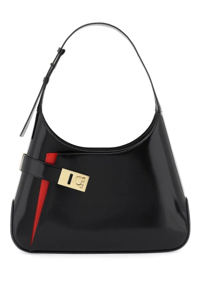 Ferragamo Shoulder Hobo Bag In Black,red