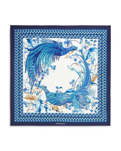 Ferragamo Show Silk Scarf In Blue