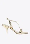Ferragamo Sibilla 70 Crystal Embellished Sandals In Gold