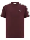 Ferragamo Signature Embroidered Short-sleeved T-shirt In Red