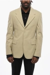 Ferragamo Side Vents Notch Lapel 2-button Blazer In Neutral