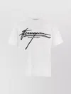Ferragamo Signature Velvet Logo T-shirt In White