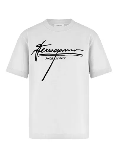 Ferragamo Signature-detail T-shirt In Gray