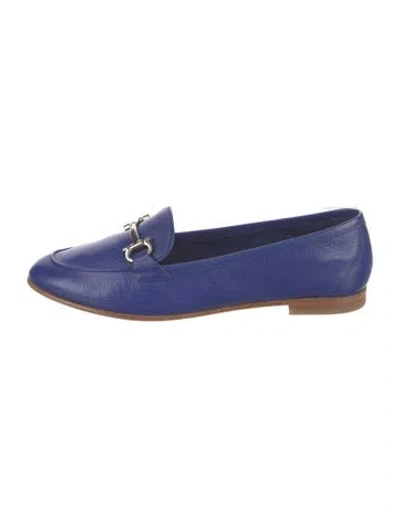 Pre-owned Ferragamo Signature Logo Leather Loafers In Blue