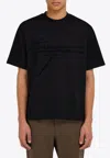 Ferragamo Signature Velvet Logo T-shirt In Black