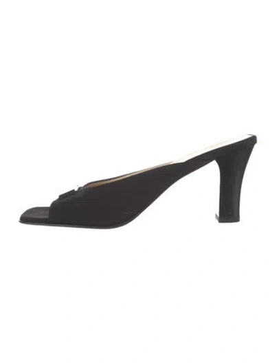 Pre-owned Ferragamo Signature Logo Slides In Black