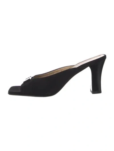 Pre-owned Ferragamo Signature Logo Slides In Black