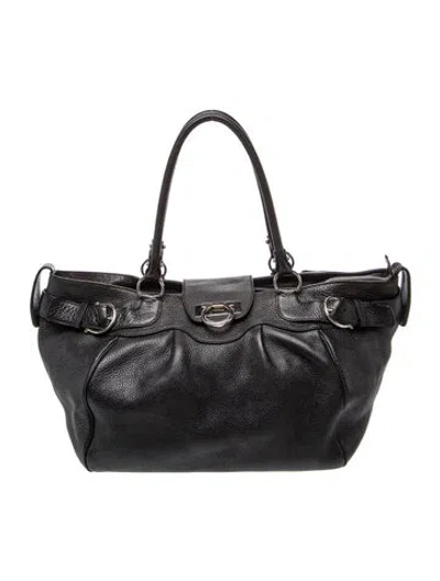 Pre-owned Ferragamo Signature Shoulder Bag In Black