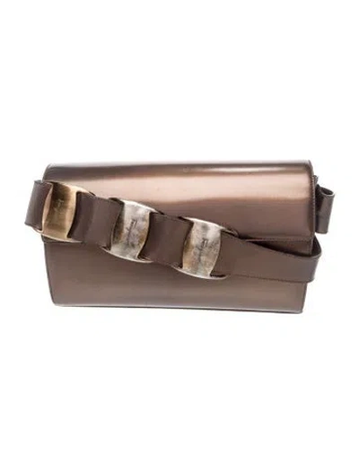 Pre-owned Ferragamo Signature Shoulder Bag In Brown