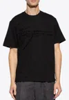 Ferragamo Signature Velvet Logo T-shirt In Black